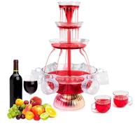 Macchina Per Bevande A 3 Livelli, Distributore Elettrico Per Feste, Con 5 Bicchieri E Base Illuminata A Led, Macchina Per Fontana Di Cocktail, Vino Rosso, Birra, Succo, Champagne Per Matrimoni