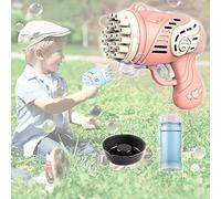 Macchina per bolle a 23 fori, 2022 New Gatling Bubble Maker, Super Large Phantom Light Macchina per bolle automatiche Giocattoli per 3-10 Ragazzi Ragazze Giocattolo elettrico all'aperto Regalo (Pink)