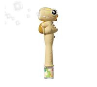 Macchina per bolle a forma di dinosauro, ventilatore automatico a forma di bacchetta magica per l'estate all'aperto, strumento portatile per bambini, regalo alimentato a batteria per cortile, parco