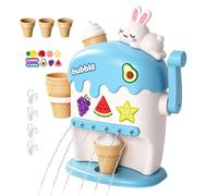 Macchina per Bolle da Bagno Interattivo A Parete Con Manovella Manuale | Giocattolo Da Vasca Crea In Schiuma Per Feste Compleanni Bambini Doccia Bagno Vasca Balcone Piscina Blu