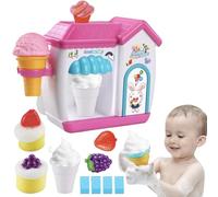 Macchina per bolle da bagno per 3-4 anni, giocattoli da bagno per la produzione di schiuma per gelato, set da gioco per torte finte con bolle, giocattoli per vasca da bagno con acqua e gelato