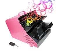 Macchina per bolle d'aria aggiornata per spettacoli teatrali e matrimoni | Soffiatore commerciale da 300 W con doppia ruota e telecomando | Velocità regolabile (800-20K BPM) Angolo (Pink Plug)