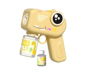 Macchina per bolle di dinosauro, giocattolo dispenser di sapone portatile, dispositivo di soffiaggio da 5,7 pollici con sonore, autentico creatore di bolle, esterno con design divertente, attivit
