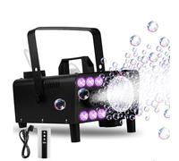 Macchina per bolle di fumo 3 in 1 con luci a LED e telecomando wireless, soffiatore per bolle, illuminazione RGB per feste, matrimoni, Halloween, Natale
