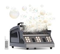 Macchina per Bolle di Fumo da 1500W con Telecomando, 18 LED RGB d-mx512 Supporta Controllo Indipendente Macchina per Fumo e Bolle per Matrimoni Feste Halloween Natale