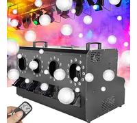 Macchina per bolle fumo e nebbia a 3000 W, macchina per bolle da palco con luci e telecomando wireless, effetto, 48 luci a LED 3 W, 4 ugelli, adatta per palchi, feste, matrimoni