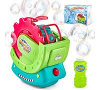 Macchina per bolle per bambini, con soluzione per bolle da 226,8 g, per creare bolle extra grandi e bolle in bolle, giocattolo per interni ed esterni per feste di compleanno