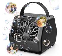 Macchina per bolle per bambini, oltre 16000 bolle al minuto, con 2 velocità, portatile, per feste di bambini, compleanno, scena di nozze, campeggio, alimentata da USB o batterie