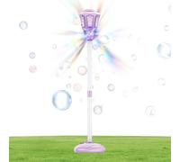 Macchina per bolle verticale, giocattolo ricaricabile verticale, con luce e musica, per bambini, per esterni, interni, estate, giochi, , matrimoni e giardini