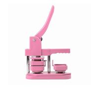 Macchina per Bottoni, 100 pz Piazza Badge Button Maker 50x50mm Pressa Manuale Macchina for Fare Spille Distintivo Bottone In Metallo Arte artigianato fai da te(Pink)
