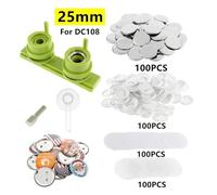 Macchina per Bottoni, Badge Pin Button Maker Machine DIY 25/32/37 / 44MM Set di badge con parti pulsanti + taglierina circolare, macchina for pressa for(W)