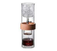 Macchina per caffè americano Brew Tower, Caffettiera a goccia for ghiaccio e caffè da 500 ml in vetro borosilicato ad alta densità, portata regolabile e rimovibile