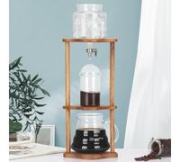 Macchina per caffè americano Brew Tower, Caffettiera a goccia fredda con caraffa in vetro, supporto in legno, valvola in acciaio inossidabile, diverse misure(450ml)