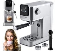 Macchina per caffè espresso Berdsen BD-770 da 20 bar, colore argento.