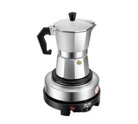Macchina per caffè espresso elettrica per 3 tazze, macchina per caffè espresso espresso espresso piccola 5 quantità, temperatura regolabile, macchina da caffè da campeggio per piano cottura, tutti i