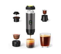 Macchina per Caffè Espresso Elettrica Portatile 3-In-1 - Macchina per Caffè da Campeggio Autoriscaldante da 20 Bar, per Viaggi, Campeggio, Auto e