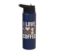 Macchina per caffè espresso I Love Coffee Heart Stainless Steel Insulated Water Bottle