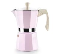 Macchina per caffè espresso Ibili Toscana rosa pastello da 0,6 litri, 6-12 tazze, interno antiaderente