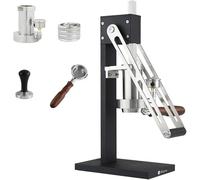 Macchina per caffè Espresso Manuale a Leva con manometro, funzioni di preriscaldamento e Riscaldamento della Tazza, Manico Staccabile - Ideale per Uso Domestico e in caffetteria