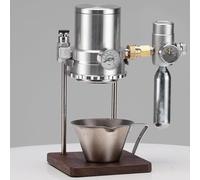 Macchina per caffè espresso per campeggio all'aperto, macchina da caffè pneumatica con base in legno, valvola di riduzione della pressione e tazza di estrazione, perfetta per cappuccino e latte