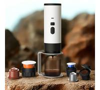 Macchina per caffè espresso portatile 3 in 1 alimentata tramite USB Macchina per caffè all'aperto per produzione rapida con Power Bank per macchina da caffè da viaggio HomeCamping Marrone