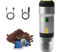 Macchina per Caffè Espresso Portatile 3 In 1,Caffettiera Elettrica Riscaldata per Auto,Compatibile con Capsule NS e Polvere di Caffè Macinato, caffettiera portatile da viaggio per camper, escursioni