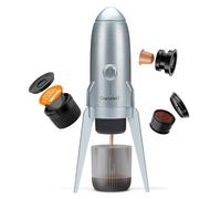 Macchina per caffè espresso portatile 3 in 1, macchina per espresso elettrica auto-riscaldante, caffettiera da viaggio a 19 bar con caffè macinato e cialda NES PRESSO/DolceGusto, grigio spazio