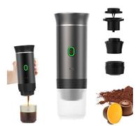 Macchina per caffè espresso portatile 3 in 1, mini macchina per caffè espresso, 4-6 minuti, autoriscaldante con USB-C, 50 volte per una carica, capsule piccole e grandi, caffè macinato, per campeggio,