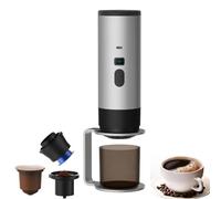 Macchina per Caffè Espresso Portatile 3 In 1,Mini Macchina per il Caffè da 15 Bar Autoriscaldante in 5 Minuti, Caffettiera Elettrica Riscaldata per Auto con Porta Usb-C (Grigio)