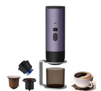 Macchina per Caffè Espresso Portatile 3 In 1,Mini Macchina per il Caffè da 15 Bar Autoriscaldante in 5 Minuti, Caffettiera Elettrica Riscaldata per Auto con Porta Usb-C (Viola)