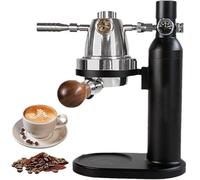 Macchina per caffè espresso portatile a pressione variabile, macchina da caffè manuale a pompa con valvola di riduzione della pressione da 90 g, staffa pieghevole e capacità 100 ml per campeggio