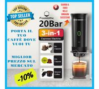 Macchina per Caffè Espresso Portatile Elettrica Wireless Polvere e Cialde 3 in 1
