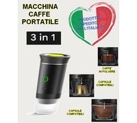 Macchina per Caffè Espresso Portatile Elettrica Wireless Polvere e Cialde 3 in 1