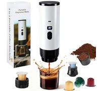 Macchina per caffè espresso portatile, piccola caffettiera da viaggio per campeggio, caffettiera per auto autoriscaldante con USB-C, per camper, campeggio, escursionismo, ufficio