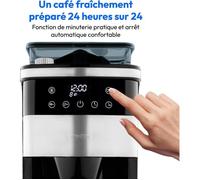 Macchina per caffè filtro digitale isolata con macinacaffè - MEDION - 1000W - 1,0L - Argento