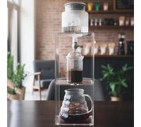Macchina per Caffè Freddo Cold Brew con Goccia a Ghiaccio, Valvola Regolabile per la Velocità di Goccia, Caraffa In Vetro e Supporto In Acrilico, Produce 2-4 Tazze per Casa e Caffetteria 350ml