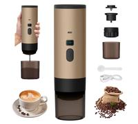 Macchina per caffè portatile, macchina per caffè espresso portatile a batteria 72 W, caffettiera a capsule 3 in 1, riscaldamento intelligente 90 °C, 90 ml, per viaggi o campeggio (champagne