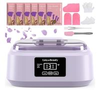 Macchina per cera di paraffina per mani e piedi, touchscreen 3000 ml, scaldacera con 6 confezioni di cera rosa (1,2 kg), viola