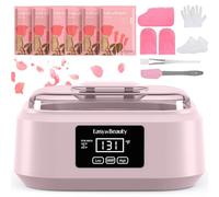 Macchina per cera di paraffina per mani e piedi, touchscreen 3000 ml, scaldacera con 6 confezioni di cera rosa (1,2 kg), rosa