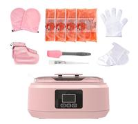 Macchina per cera per mani e piedi, macchina per cera per mani a cera calda da 3000 ml con 4 pezzi di cera da bagno alla paraffina, controllo di precisione della temperatura, pink