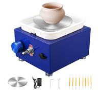 Macchina per Ceramica da Tavolo - Tornio Elettrico con Piastre da 10 Cm E 6,5 Cm, Kit Completo di Ceramica Fai-da-Te per Principianti, Include Strumenti in Argilla per Progetti Artistici Creativ Navy