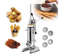 Macchina per Churrera Manuale churros commerciale da 2L/3L, 5 stampi per ciambelle, snack per ripieno di churros verticali in acciaio inossidabile da 2L