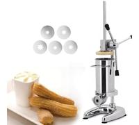 Macchina per Churrera Manuale Churros Manuale, Riempitrice per Ciambelle alla Frutta, Riempitrice per Ciambelle in Acciaio Inox, Riempitrice Commerciale da 2 l
