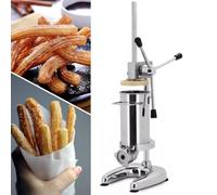 Macchina per Churrera Manuale churros manuale, tipo verticale, elettrica, per friggere bastoncini di pasta alla frutta, per casa/ristorante, acciaio inossidabile, 5 stampi, 2 l