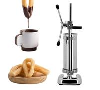 Macchina per Churro Commerciale Manuale per Ciambelle 2L/3L con 5 Stampi, Macchina per Churrera Spagnola Verticale in Acciaio Inossidabile, Macchina per Riempire Churros Attrezzatura,2L