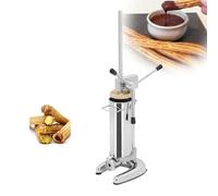 Macchina Per Churros In Acciaio Inossidabile, Commerciale Manuale Ciambelle Riempitrice per Churrera Spagnola Verticale in Acciaio con 5 Stampi,2L