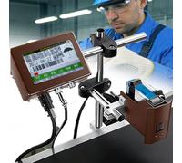 Macchina per codificare la data, stampante a getto d'inchiostro automatica con touchscreen da 4,3 pollici, testina di stampa rotante a 360° per codificare etichette, codici a barre su cartone