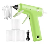 Macchina per Colla, Set Bastoncini 20W Mini Utensile Alta Temperatura con | Macchina per Colla Ricaricabile a Batteria Scuola Lavoretti Fai da Te Arte Riparazioni Rapide in Casa Verde