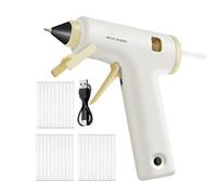 Macchina per Colla, Set Bastoncini Pistola Mini Senza Fili 20W con 30 | Macchina Ricaricabile per Colla a Caldo da Artigianato Scuola Lavoretti Fai da Te Arte Riparazioni Rapid Bianco