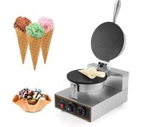Macchina per Coni Gelato Commerciale, Macchina per Coni per Waffle Elettrica da 1200 W, Intervalli di Temperatura da 50 °c A 300 °c, per Involtini di Uova O Omelette, Sale Torte, Ristoranti